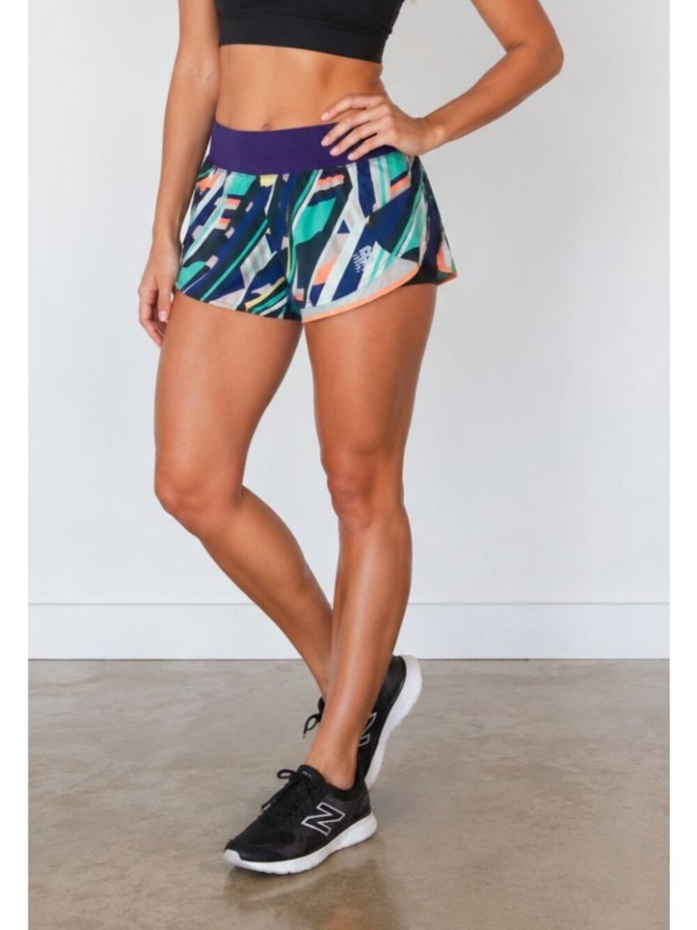 New Balance Womens Running Shorts With Abstract Print - Size S